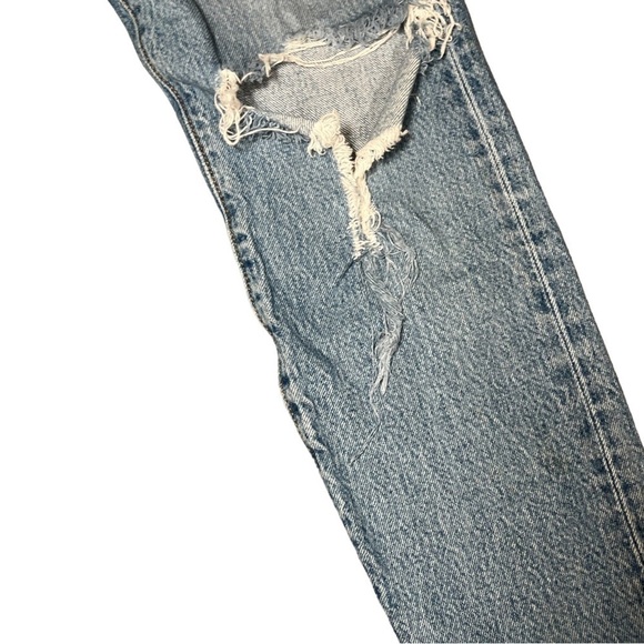 Levi’s Wedgie Button Fly Distressed Ripped Raw Hem High Waisted Jeans - Picture 8 of 10
